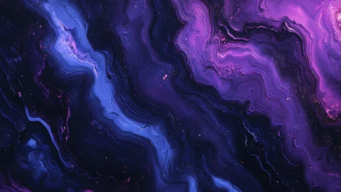 Cosmic violet and indigo fluid galaxy abstraction.