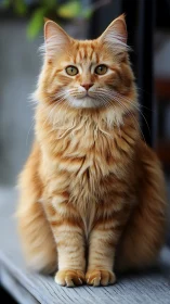 Majestic Orange Tabby Cat with Piercing Gaze.
