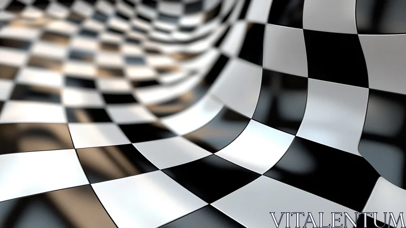 Flowing checkerboard waves invite playful optical wonder.