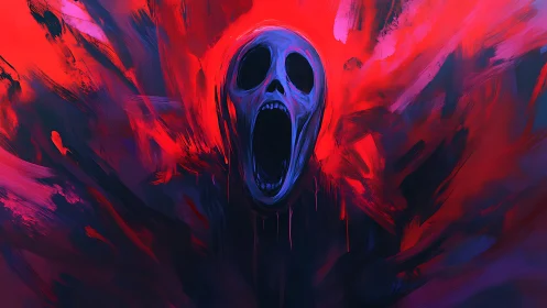 Midnight scream tears open a storm of electric crimson dread
