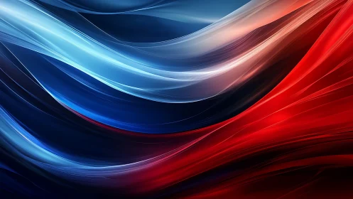 Silken waves of red and blue race through electric twilight.