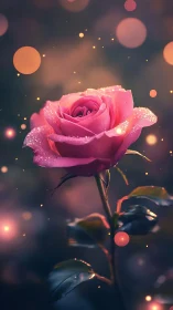 Starlit rose blossom drifting in dreamy twilight glow.