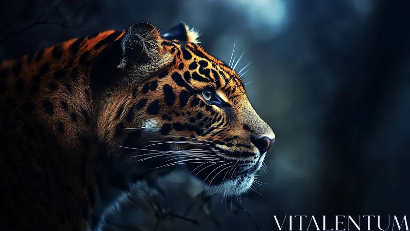 Striped Majesty: Tiger's Luminous Profile Captured in Wild Beauty.