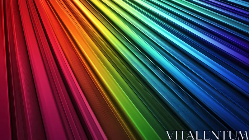 Diagonal metallic lines in full spectrum rainbow gradient.