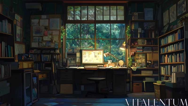 Sunlit studio workspace invites quiet focus and creativity