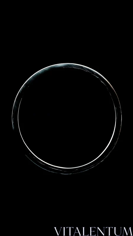 Minimal glowing circular ring on solid black background.
