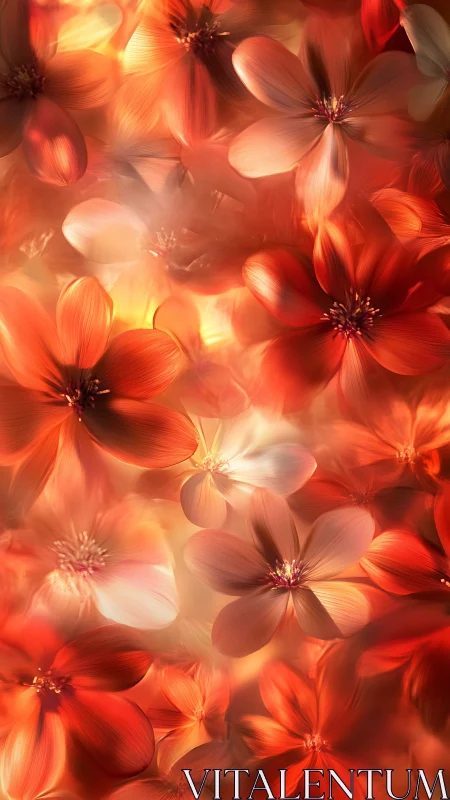 Radiant Red Flowers in Golden Bloom.