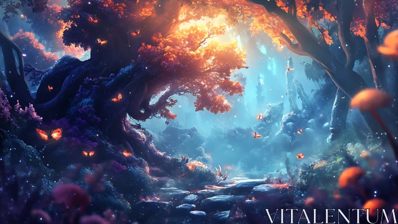 Enchanted Forest Where Light Dances Through Mystery.