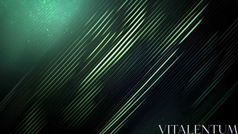 Diagonal green lines on dark gradient digital background.