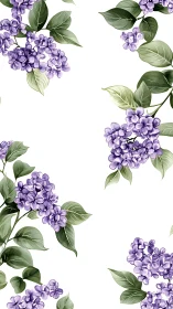 Layered Lilac Botanical Composition with Chromatic Purple Gradient Inflorescence