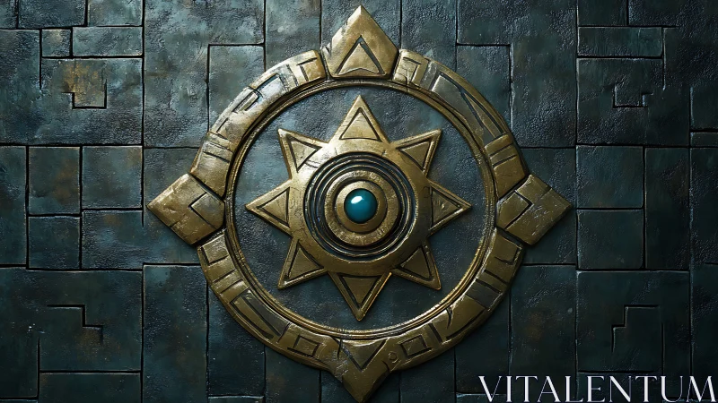 Glyphbound sun dial hums quietly on an ancient stone wall