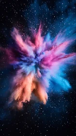 Chromatic nebula burst forms radiant core in deep space