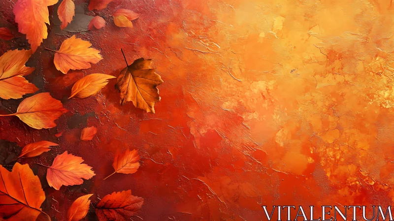 Golden autumn leaves drifting across a glowing canvas.