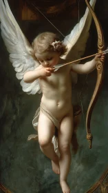 Classical cupid study in luminous oil painting realism.