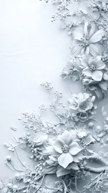 Three-Dimensional Monochromatic Floral Relief Structure with Layered Botanical Elements