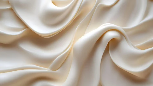 Soft Cream Silk Fabric with Elegant Folds, Minimalist Style.