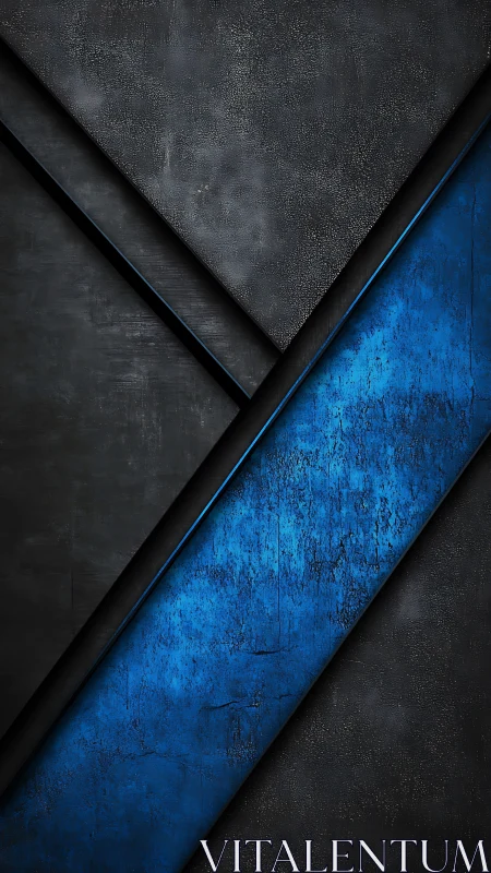 Steel dusk and cobalt slash in moody geometric armor.