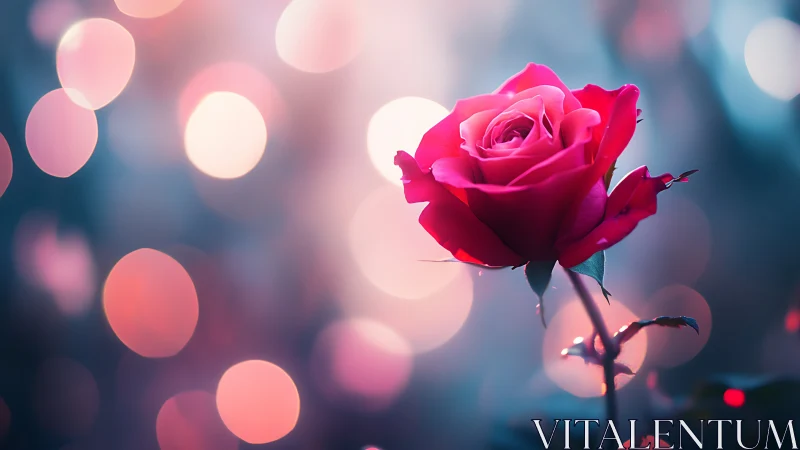 Pink Rose with Bokeh Background.