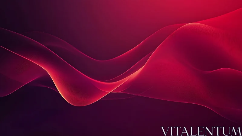 Luminous crimson waves flow across a deep violet horizon