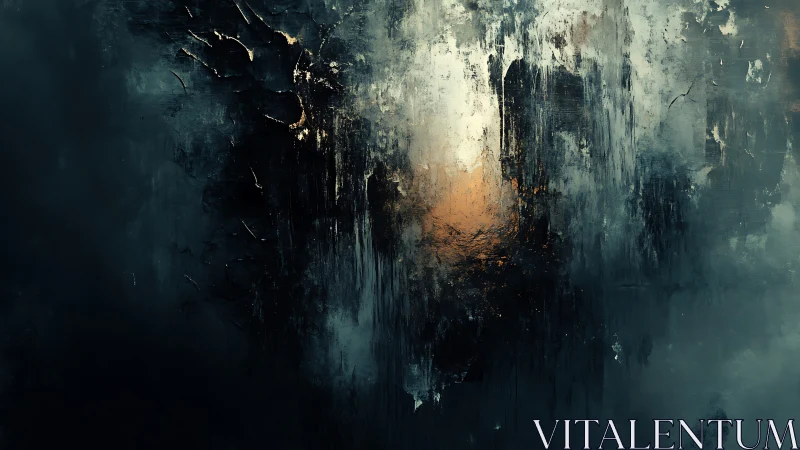 Dark abstract wall with textured light and burnt tones.