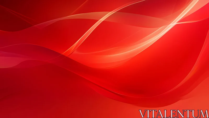 Vibrant red abstract waves with smooth gradient flow design.