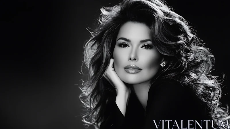 Glamorous Woman in Black and White Classic Portrait Photography.