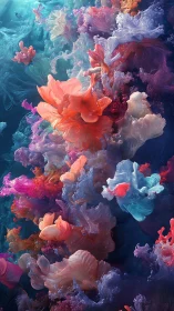 Volumetric pigment plumes simulate fluid dynamics in luminous depth