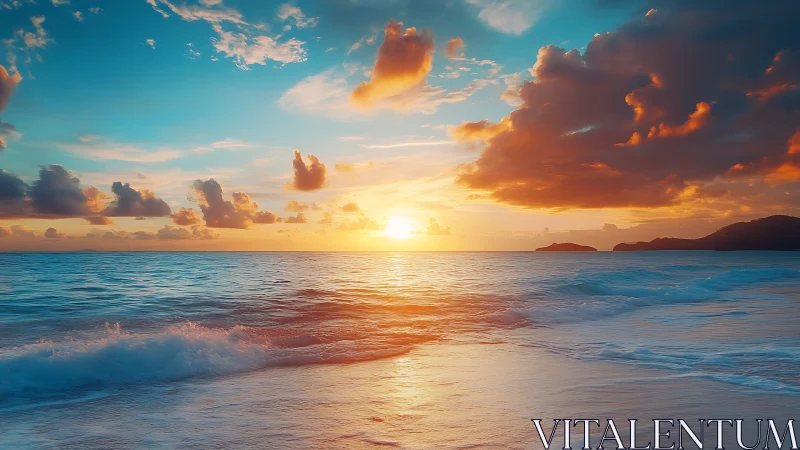 Spectral ocean horizon under high-dynamic-range sunset light.