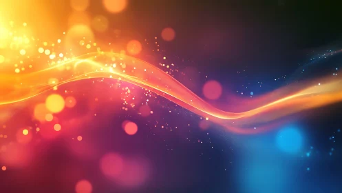 Luminous neon wave glows across vibrant cosmic backdrop.