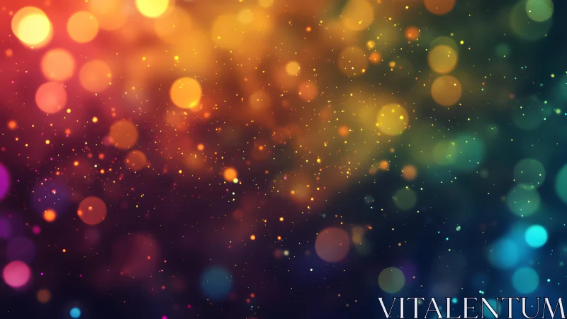 Vibrant bokeh light background with multicolored abstract glow.