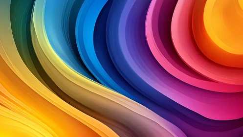 Color currents swirl inward to sculpt a radiant digital bloom