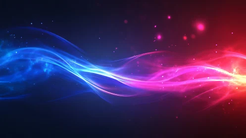 Colored light waves traverse a dark digital gradient field