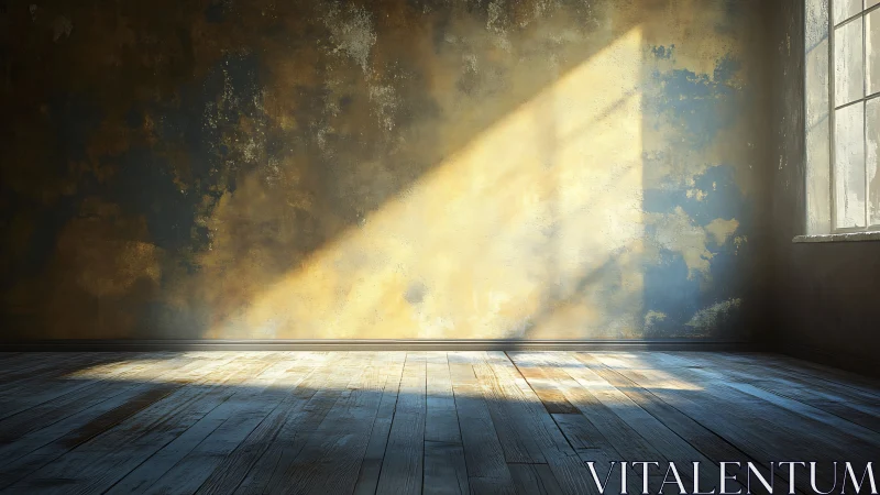 Golden morning light spilling into a quiet wooden room.