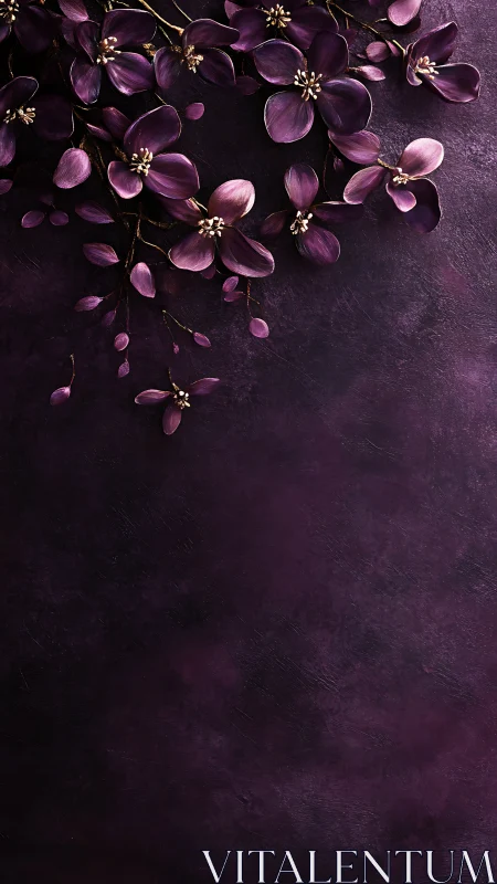 Purple Blossoms on Deep Velvet Backdrop.