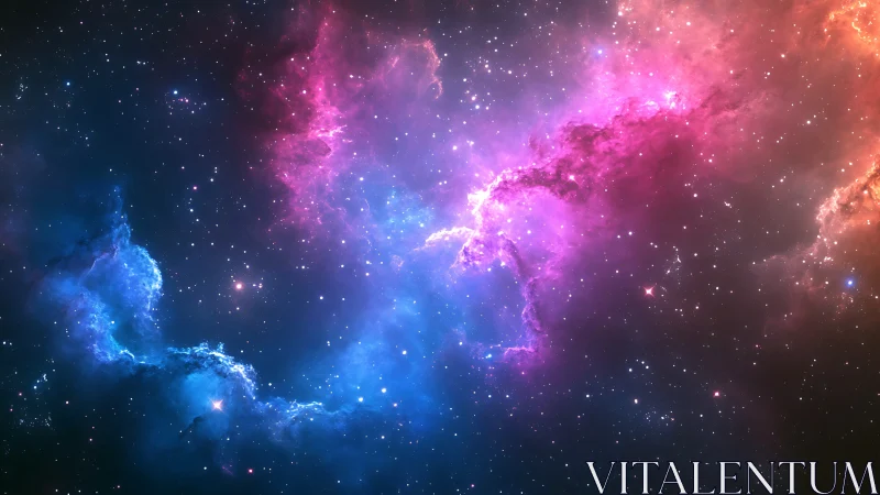 Nebula currents in vivid magenta and cyan glow across space.
