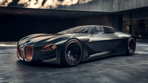 Sculpted midnight concept car poised for a quiet escape.