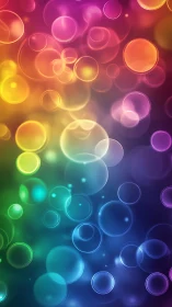 Rainbow bubbles drift through a neon dreamlit twilight haze