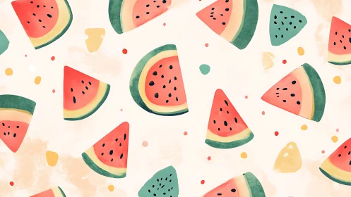 Playful watermelon slice pattern brightens a summer backdrop