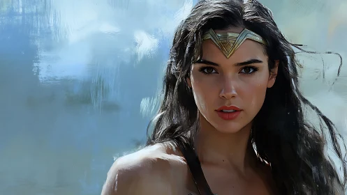 Warrior portrait captures intense resolve and luminous detail.