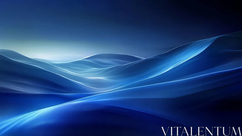 Gentle blue light waves drift across a calm digital horizon