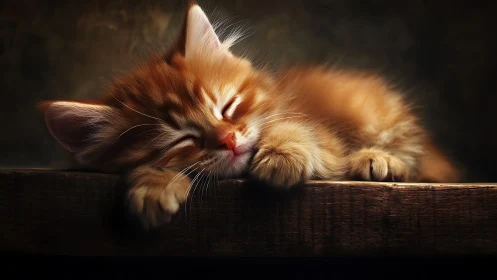 Resting Tabby: Dramatic Portraiture with Chiaroscuro Lighting.