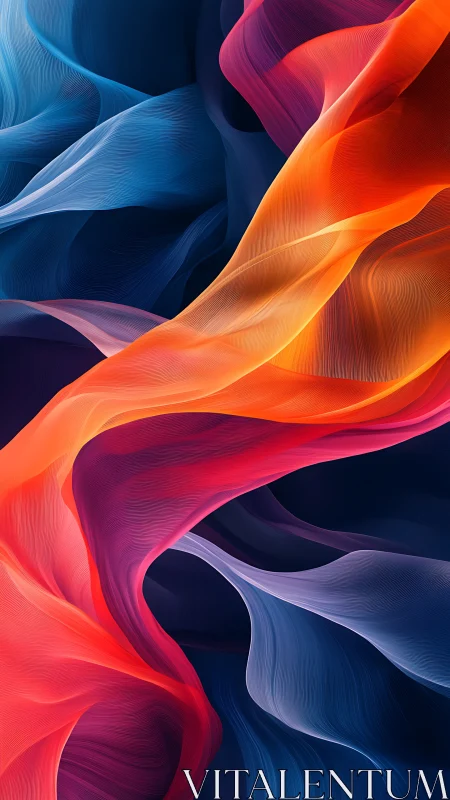 Fluid neon ribbons over deep gradient abstract space.