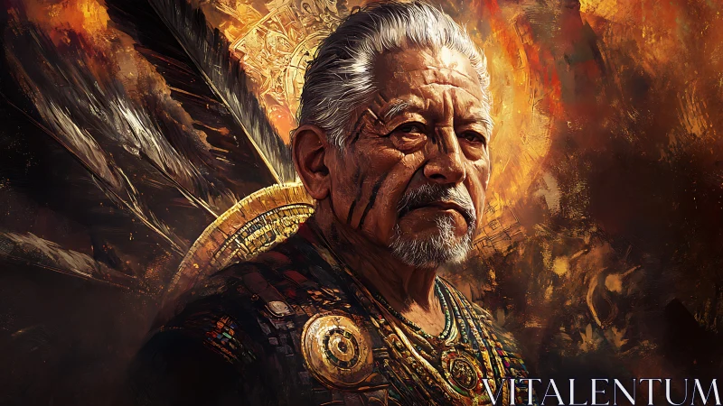 Sun-scarred elder guards the ember-bright echoes of kings