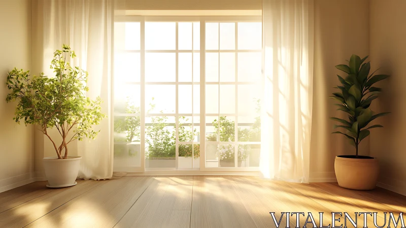 Soft morning sunlight turns a quiet plant corner into poetry