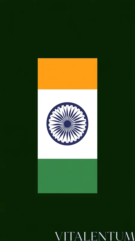 Vertical tricolour flag design is centered on dark field