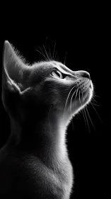 Feline Contemplation: A Portrait in Shadow and Light.