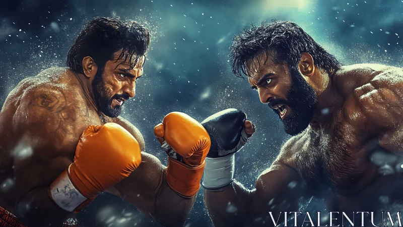 Bearded Boxers In Intense Championship Bout.
