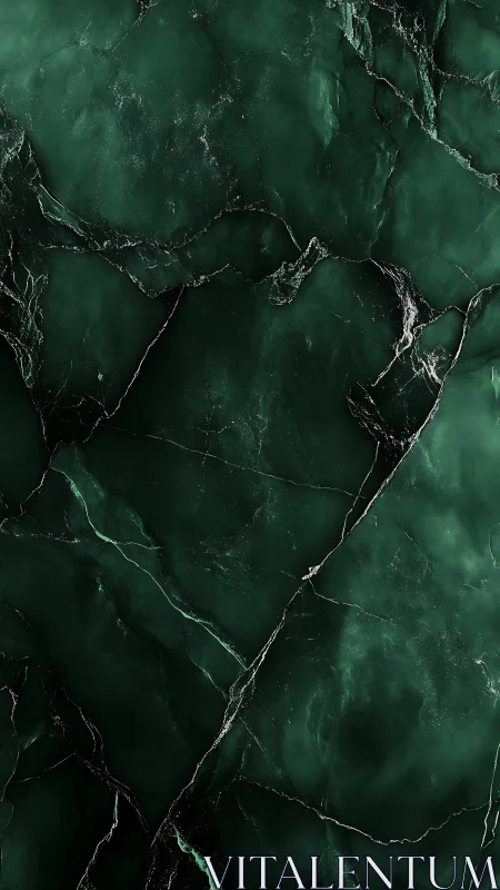 Deep emerald marble currents with quiet shimmering light.