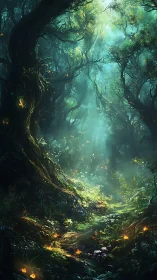 Enchanted Forest Glow: Where Light Finds Mystery.