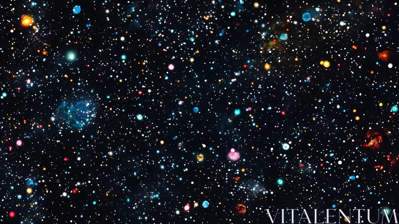 Dense stellar field shows multicolored stars across deep space